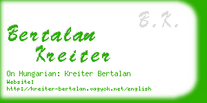 bertalan kreiter business card